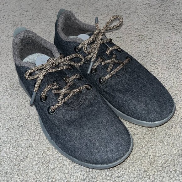 ALLBIRDS Men's Size 10 The Original Merino Wool Runners -Black &  Gray - EUC - Picture 1 of 8